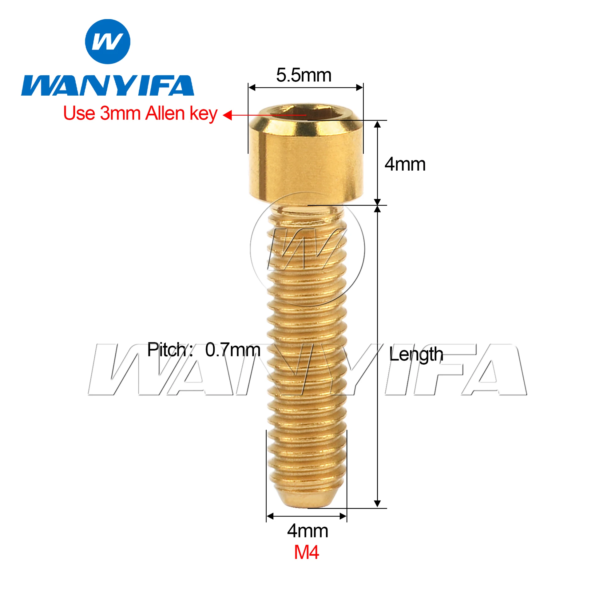 Titanium bolts Titanium M4 x 10 13.5 15 20 25mm Allen Key Small Head Bolt Screw Bicycle Thumb Shifter