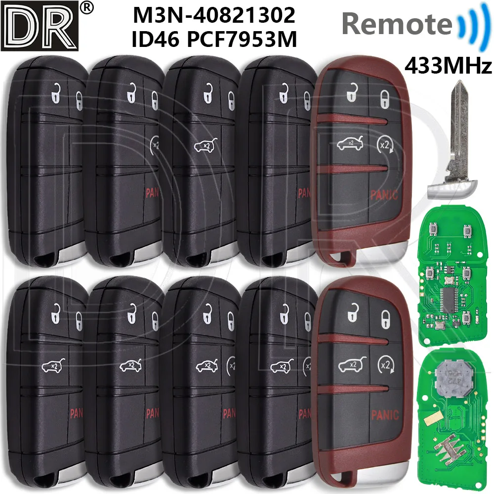 Great ID46 PCF7945/53A 433MHz Proximity Car Remote Key For Jeep Grand Cherokee Chrysler Dodge Journey Challenge RAM SRT Hellcat