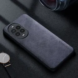 Premium Luxury Leather Phone Case - Retro Business Style Solid Color Cover for Nova 13 Pro (GRAY)