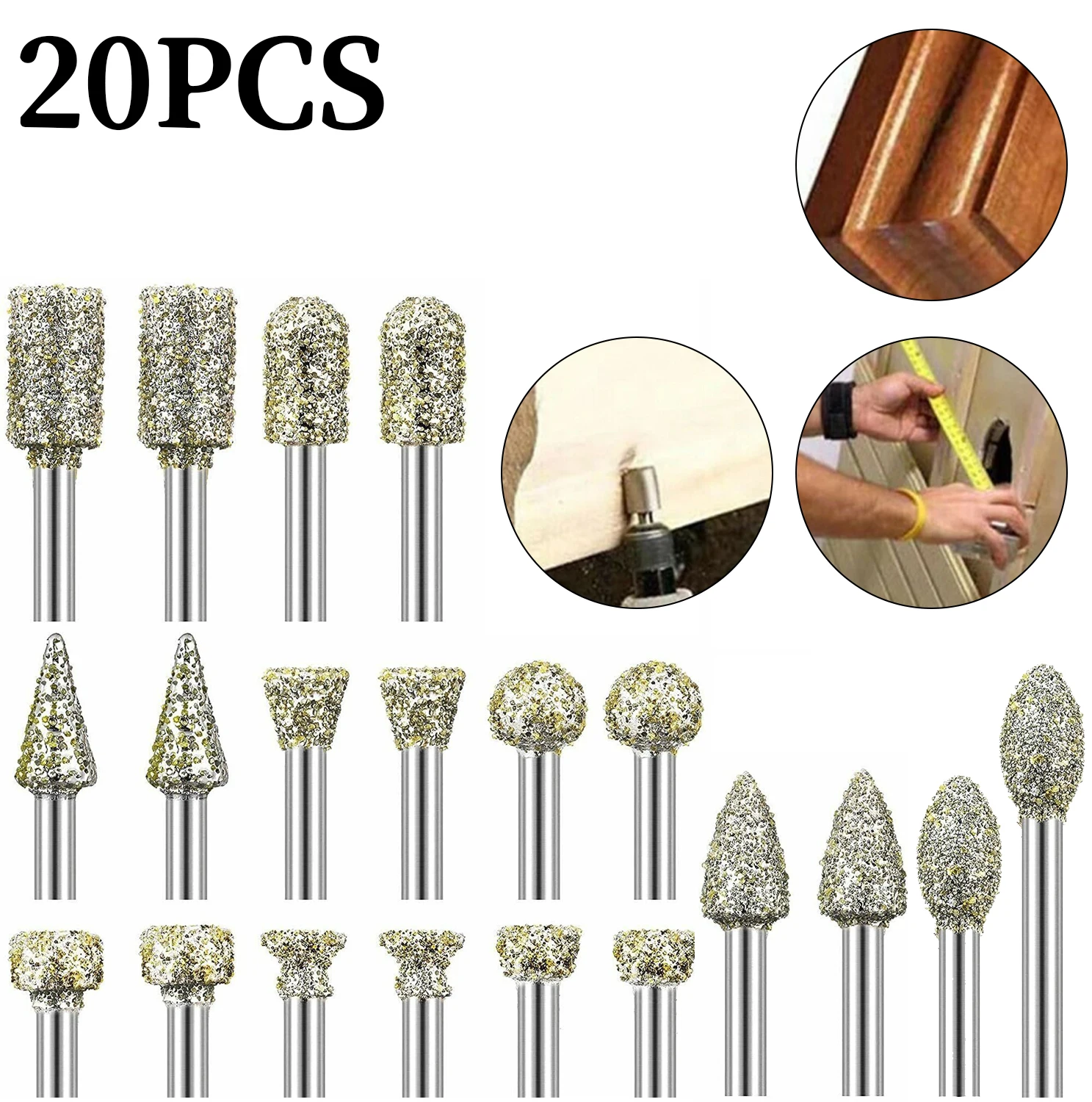 20Pcs 3Mm Shank Dremel Accessories Diamond Grinding Heads Mini Drill Burrs Bit Set For Dremel Rotary Tool Grinding Accessories 20Pcs 3Mm Shank Dremel Accessories Diamond Grinding Heads Mini Drill Burrs Bit Set For Dremel Rotary Tool Grinding Accessories