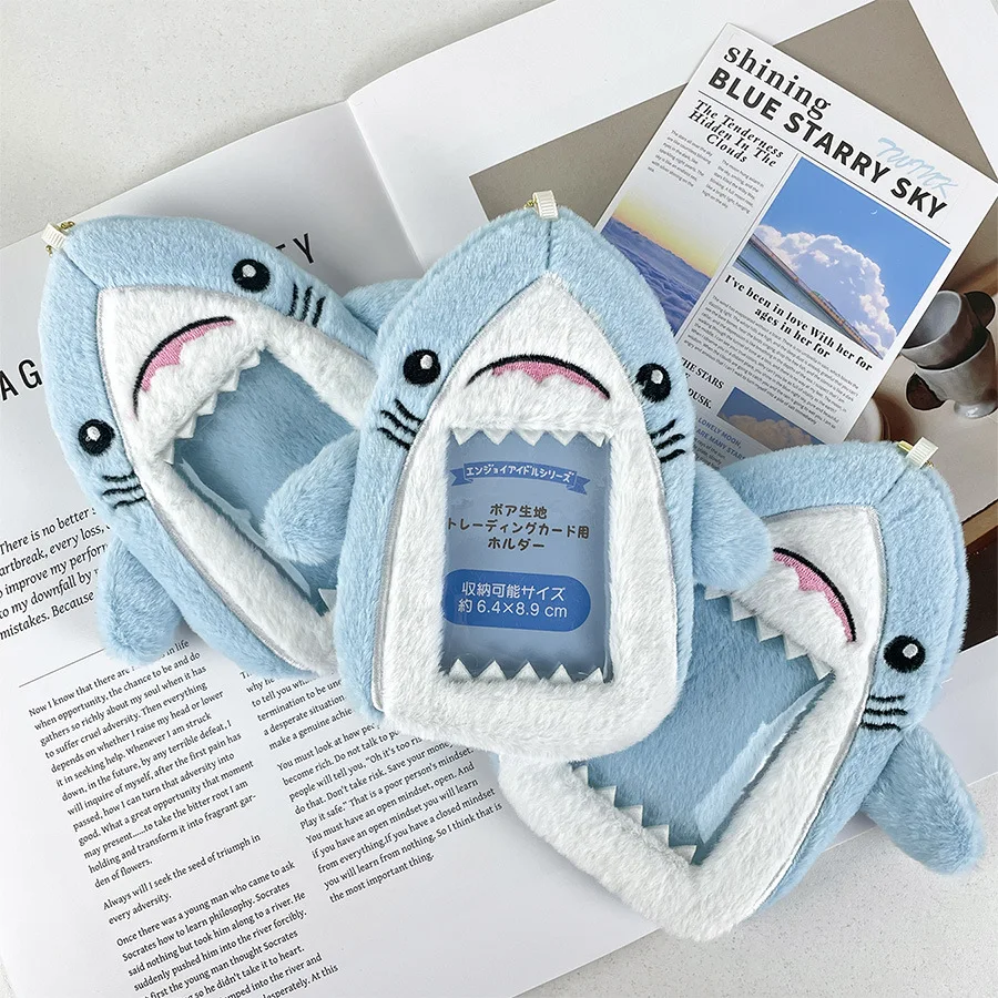 Shark Plush Card Sleeve Photo Storage Star Small Card Decoration Creative Doll Identity Card Collection Packaging Couple Gifts