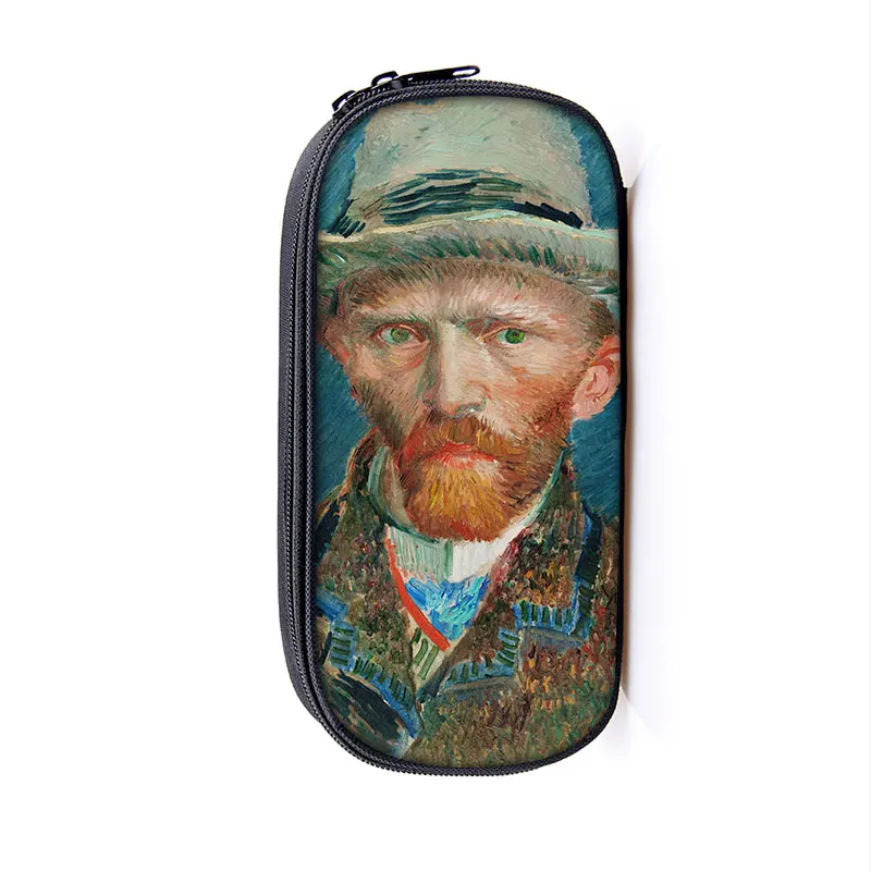 Van Gogh SunflowerThe Starry Night Paint Pencil Case Women Classic Oil Painting Stationary Bags Pencil Box School Supplies 2