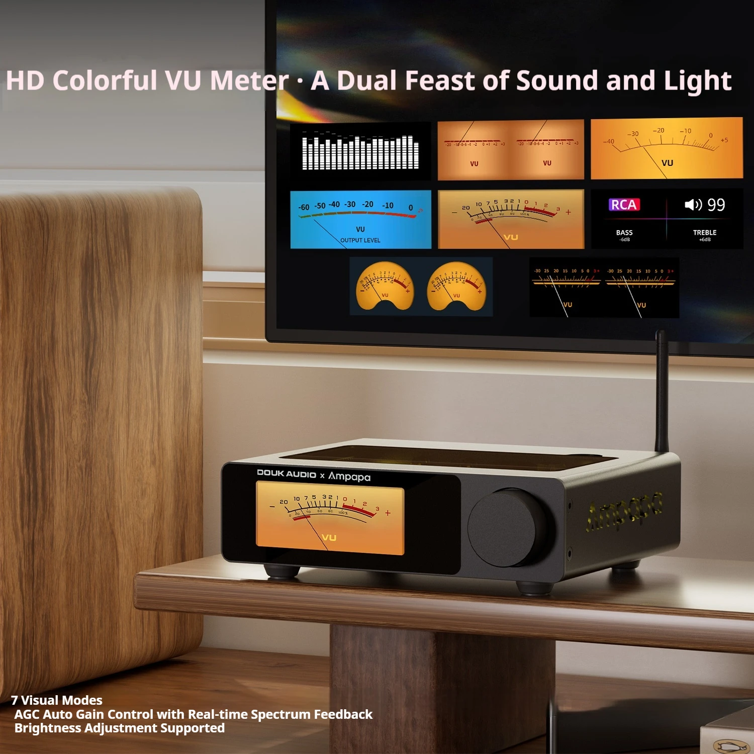 DOUK AUDIO D1 Ampapa Bluetoothアンプ デジタルスクリーン VUメーター