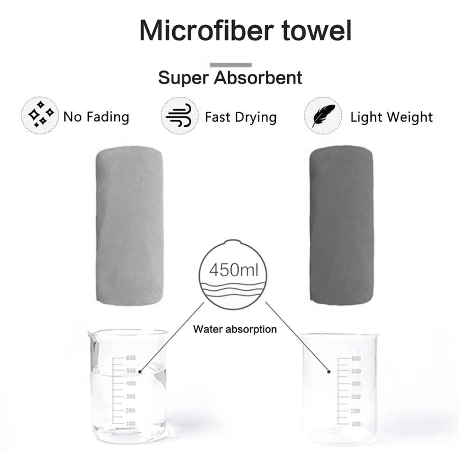 Sports Microfiber Quick Dry Pocket Towel Blanket Portable Ultralight Absorbent Towel with Storage Bag for Beach Swim Gym Fitness