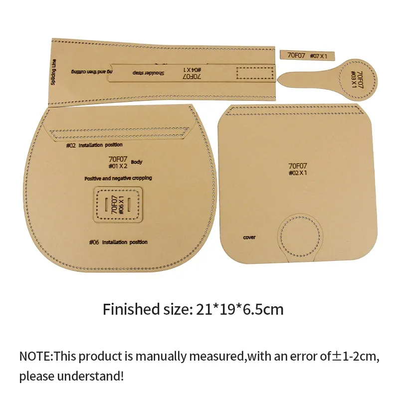 Vintage Shoulder Bag Handmade Leather Stencil Paper Templates DIY Handbag Leather Pattern Template outil pour le cuir