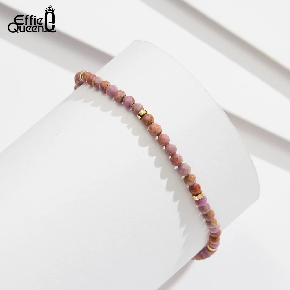Effie Queen 925 Sterling Silver Purple Mica Adjustable Anklets Beach Foot Anklet Summer Hoilday For Women Wear Jewelry Gift SA90