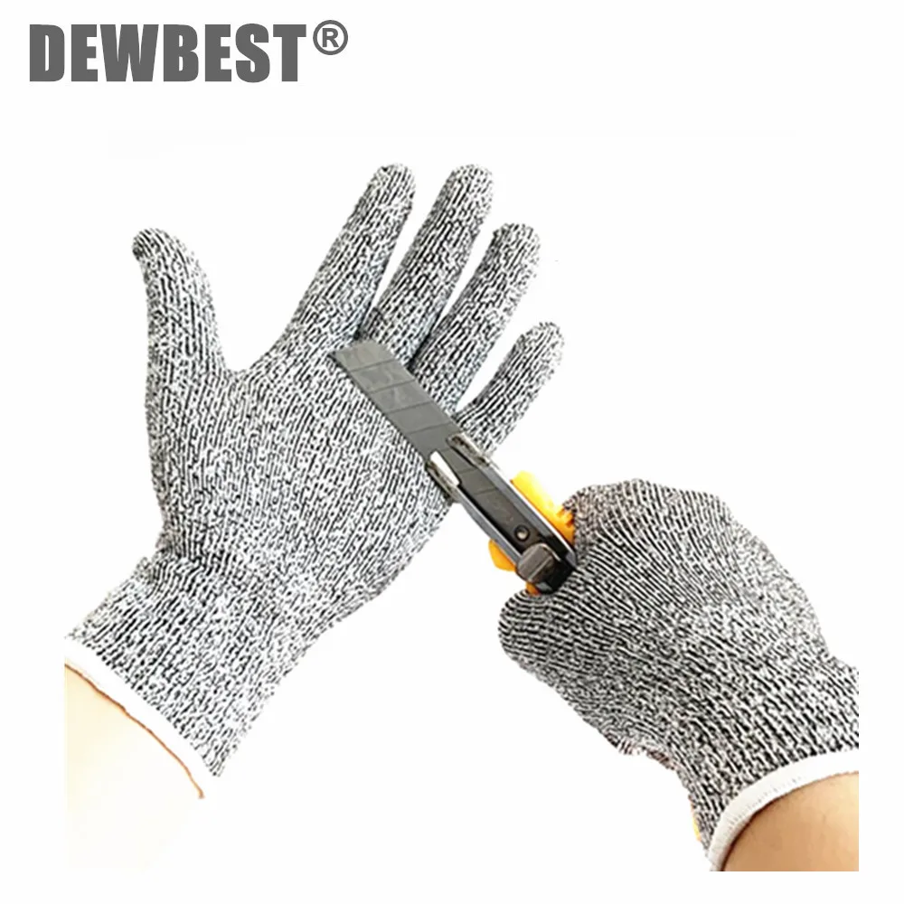 Anti Cut Gloves Cut Resistant Gloves DEWBest Food Grade Cut Resistant Kitchen Gloves Level 5 Multicolor Uhmwpe HPPE For Anti Geschnittene Handschuhe
