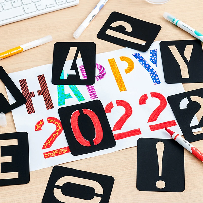 42 шт., трафарет для тиснения, буквенно