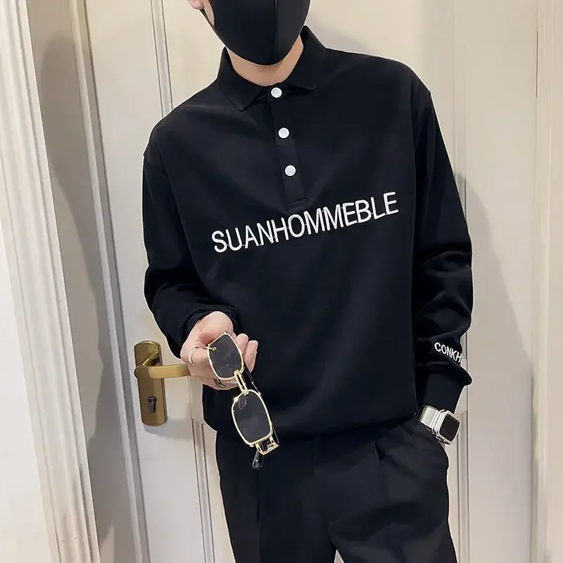 Jersey de polo bordado con camiseta de diseñador al por mayor para hombre, ropa de calle social, ropa de lujo coreana para otoño para hombre