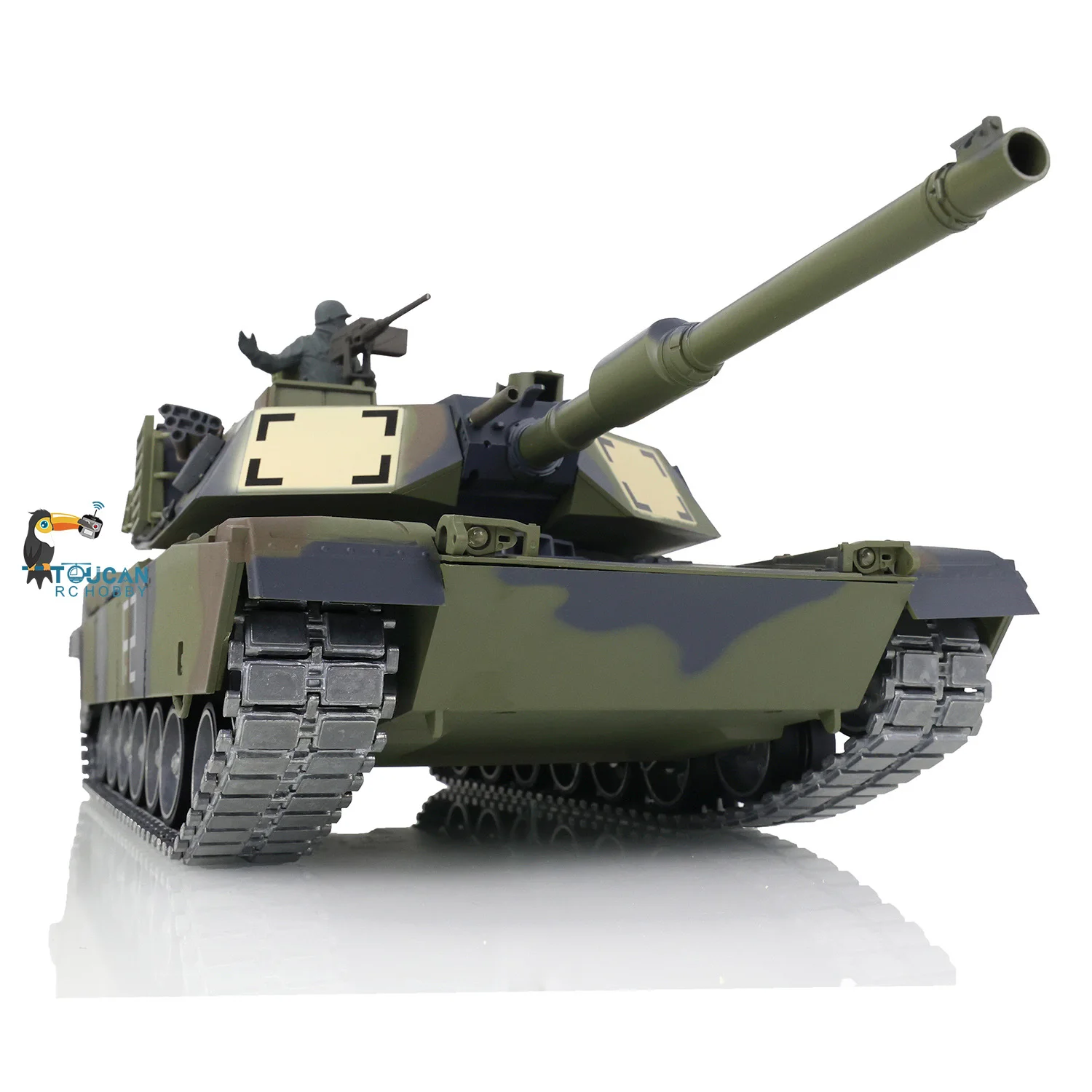 Refitted HengLong Factory 3918 M1A2 Abrams Metal Chassis Plastic Upper Hull RTR RC Tank 360 Turrent Rotating Smodking Effect TH 5