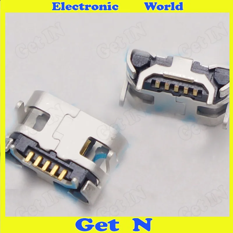 

5000pcs Endless Micro Ox Horn Flat Port 5 pin USB Female Socket Four Legs Socket No edge Connector