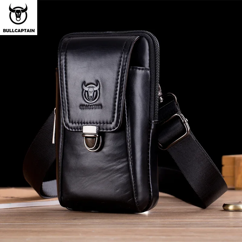 Marsupio In Pelle Vintage Per Uomo - Borsa A Tracolla Con Cinghia, Multitasche | Colore Caffè - Foto 2