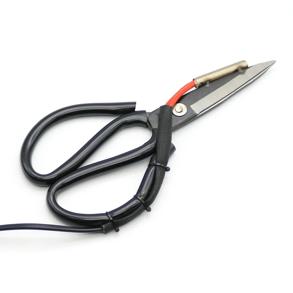 1Pc 220V Adjustable Electric Heating Tailor Scissors with Switch Controller and Stand 6