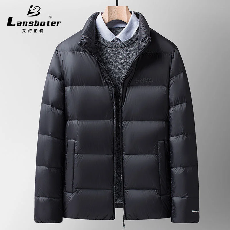 

Winter new simple and versatile hooded down jacket men's thickened middle-aged young people's cold proof warm trend