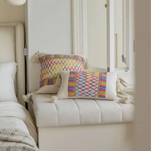 Multi-Color Jacquard Pillow Cover 3