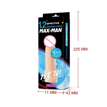 Realistic Male Delay Thickening Silicone Condom Reusable Condom Male Extender Dildo Enhancer Enlargement Condom Penis Sex Toy 6