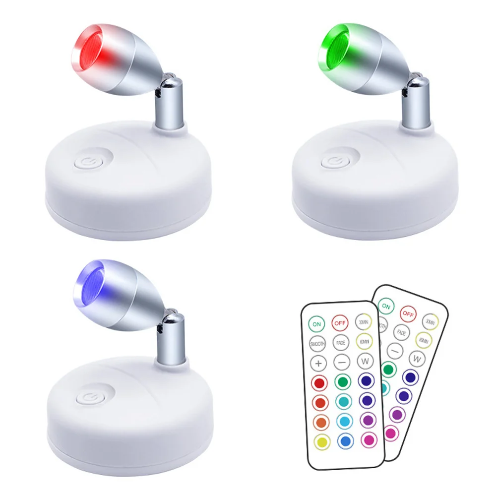 

13Colors LED Under Cabinet Light Remote Control LED Puck Light Night Lights Spotlight for Corridor Closet Wardrobe Decor