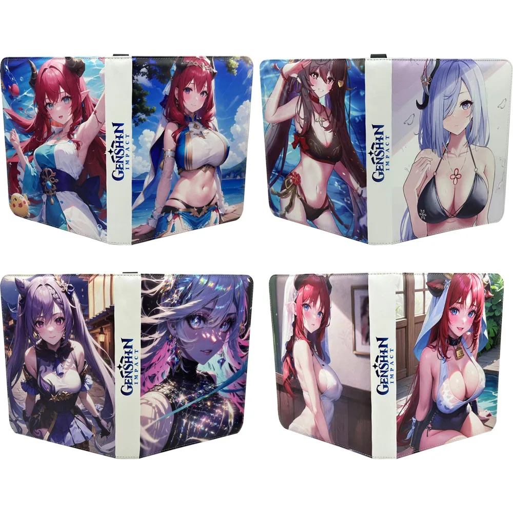 

9Grids Anime Binder Genshin Impact Yae Miko Beelzebul Card Collection Storage Album Card Book PU Zipper Large Capacity Kids Gift