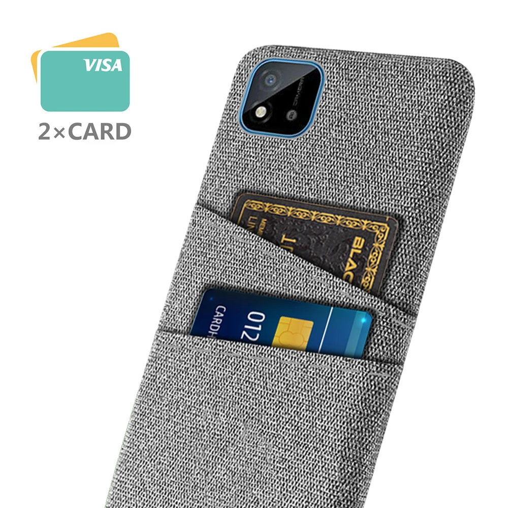

For Oppo Realme C11 Case Cover On For Realme C11 2021 Luxury Fabric Dual Card Phone Cover For Realme C11 C21 C25s Coque Fundas