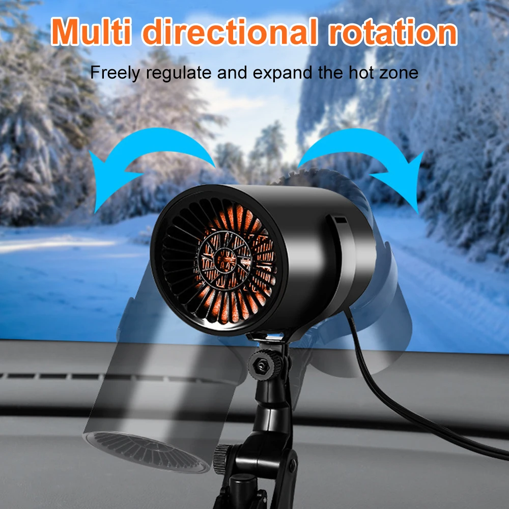 Chauffage 12 V Ventilateur rechargeable Ventilateurs rechargeables Chauffage portable Chauffage Cerf pour pare-brise de voiture USB_voghion.com