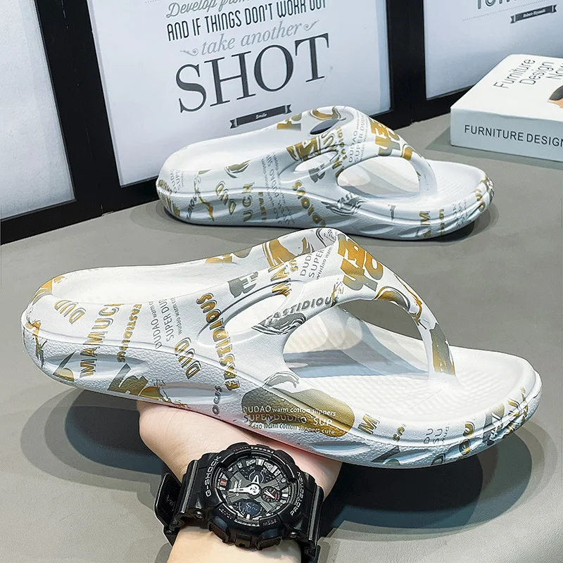 

Beach Slippers Outdoor Men's Flip Flops Unisex Indoor Home Bathroom Eva Slipper Breathable Summer Women's Sandals Trend Flipper