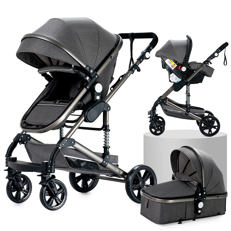 Luxury Baby Carriage Stroller 3 in 1 Portable Travel Folding Prams High Landscape Car for Newborn Babyboomer carriage pram |
