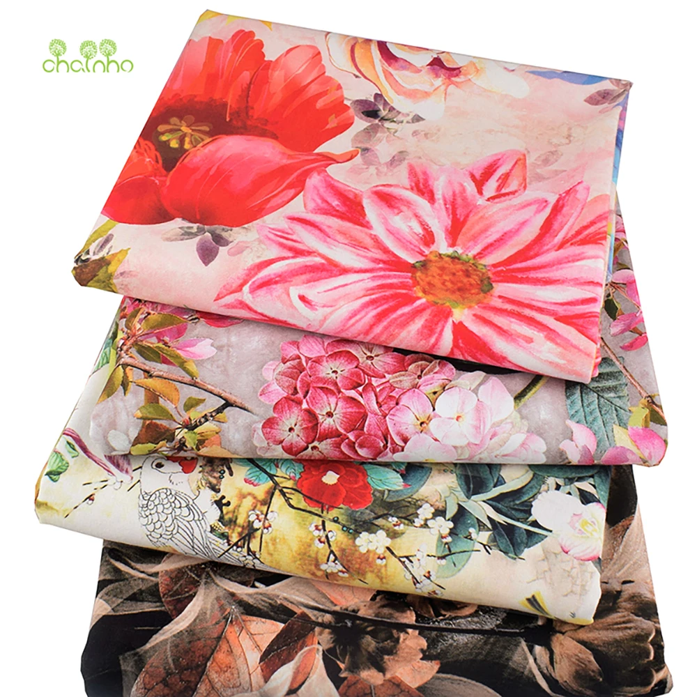 Chainho,Printed Cotton Linen Fabric,DIY Quilting Sewing Material,Cloth For Table,Sofa,Curtain,Bag,Cushion,Furniture Cover,15CLB6