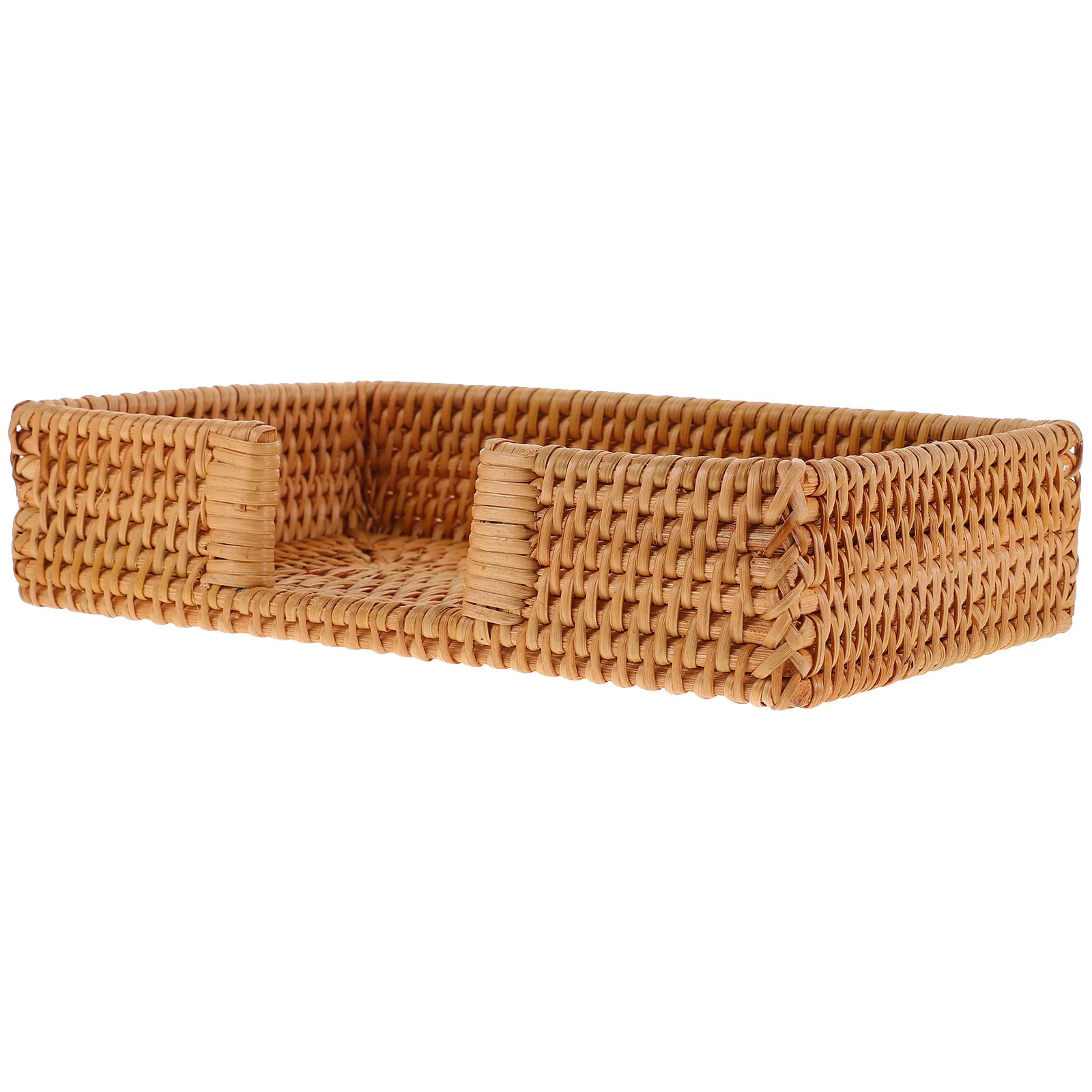 

Rattan Woven Napkin Box Rustic Tissue Paper Storage Holder Desktop Woven Napkin Organizer