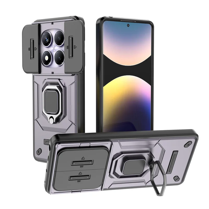 Magnetic Ring Stand Armor Phone Case with Car Mount Functionality