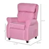 Kids Recliner Adjustable Armchair Sofa, Soft Sponge Cushion Accent Chair, Pink 3