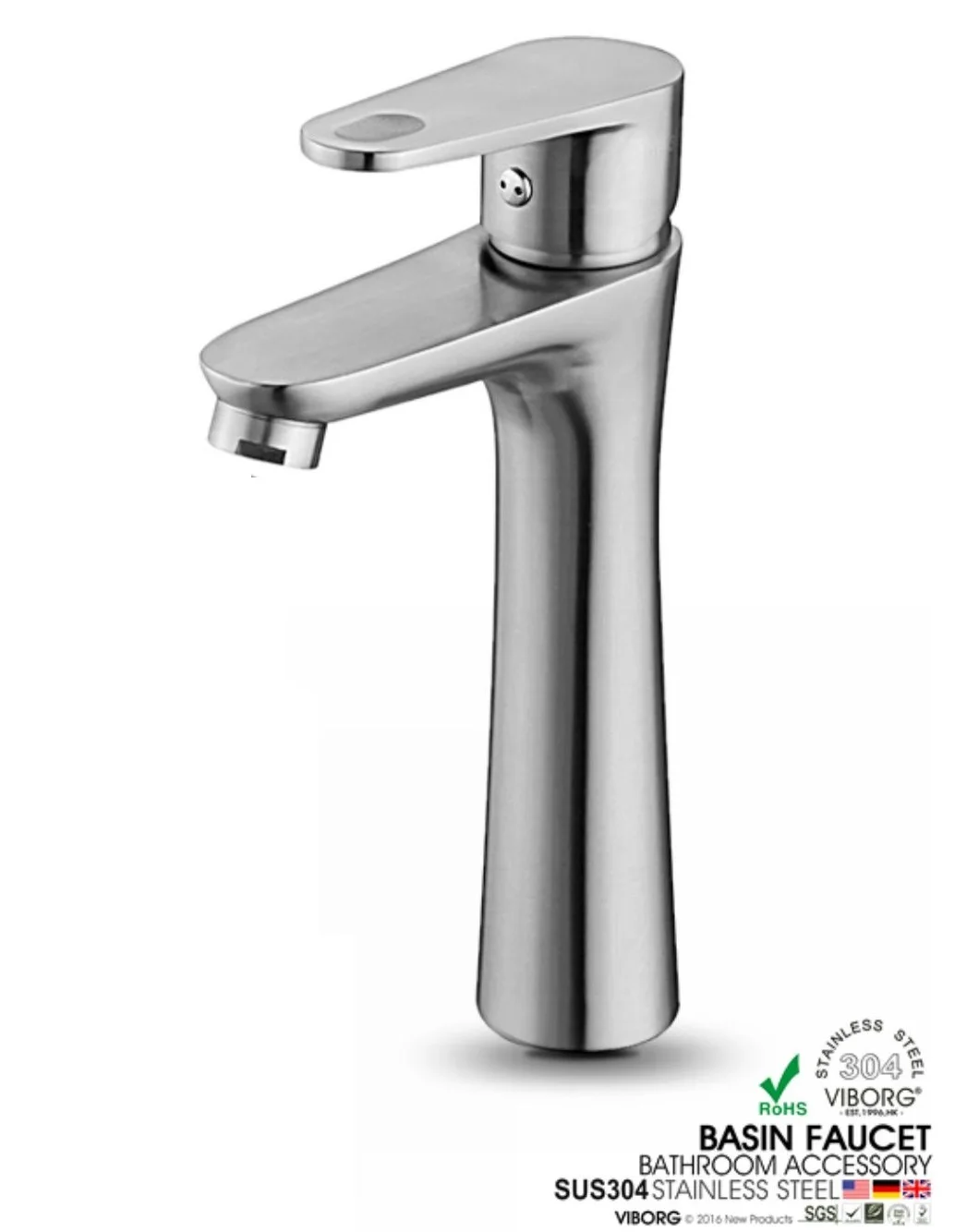 

Смеситель для раковины viборга Deluxe SUS304 из нержавеющей стали без свинца с одной ручкой