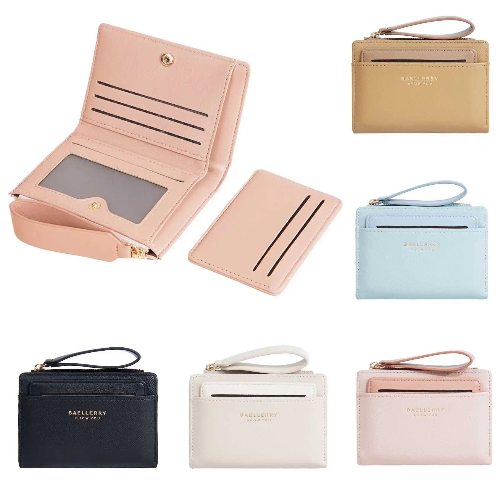PALAY Women Purse with 11 Card Slots and Snap Button Closure | Mint Green PU Bifold Wallet 19x9.5cm main image 0