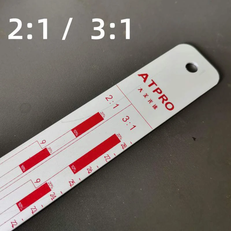 Metal ruler Lightweight Paint Stick Car Body Paint Proportional Measuring Scale Mixing Ruler 2:1/3:1/4:1/5:1 Thin Stirring Stick