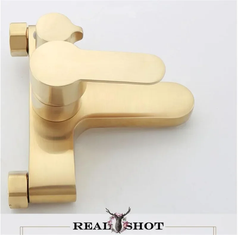 Description Picture 6 of itemBathtub Shower Set Wall Mounted Brushed Gold Bath and Faucet, Bathroom Cold and Hot Bath and Mixer Tap Brass