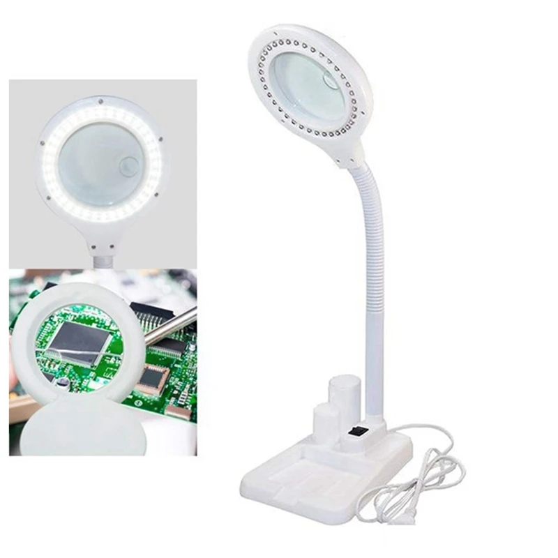 LED 책상 돋보기 램프 조명, 5X 10X 돋보기, 데스크탑 루페 수리 도구, 노인 독서, 수리, 바느질 EU 플러그