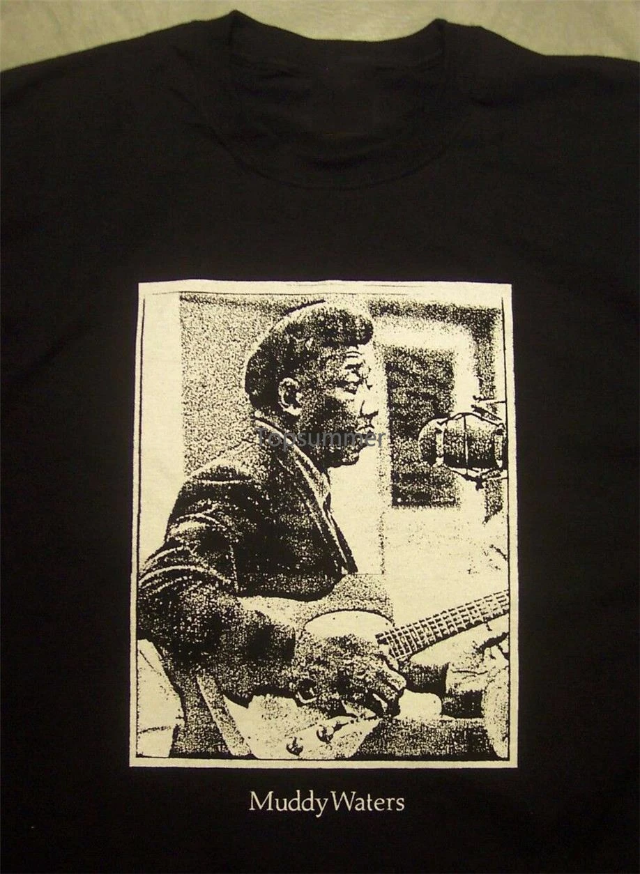 Muddy Waters Studio Maglietta Stile Vintage Blues Telecaster Guitar S-3Xlg Blk Classic Unique Tee Shirt