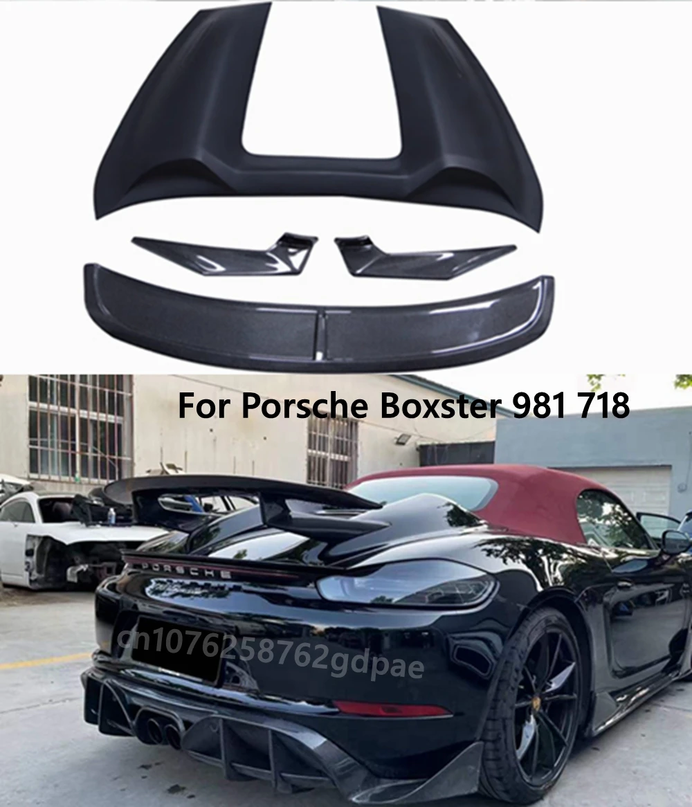 Per Porsche Boxster 981 718 987 2012 + Coupe Car Rear Wing Gt Spoiler Boot Coperchio Vera Fibra Di Carbonio Car Rear Trunk Wing Spoiler