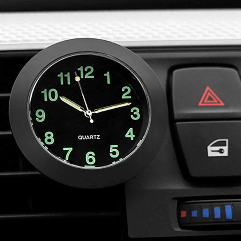 1PC Mini Car Clock Luminous Auto Stick-On Digital Watch Mechanics Quartz Motorcycle Clocks Auto Ornament Car Accessories 4