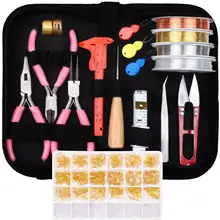 

Jewelry Making Tool Bag Kits Pliers Set With Round Nose Plier Wire Cutter Scissor Beading Tweezers Open Jump Ring Accessories