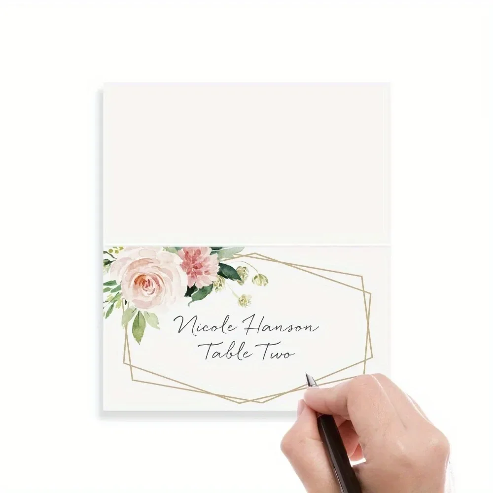 10 Pcs Printed Flowers Wedding Seating Number Table Card Name Place Cards Christmas Birthday Party Greeting Card wedding table numbers
