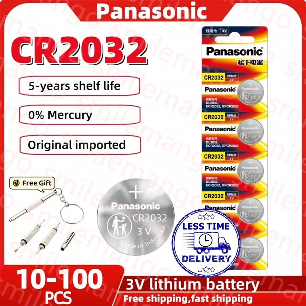 10-100Pcs 100% Batteria Originale Cr2032 Batteria A Bottone 3V Batteria Telecomando Per Auto Specializzata Batteria Al Litio Cr 2032 Per Orologio