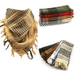 100cm Cotton Plaid Scarves Camping Hiking Scarf Windproof Army Military Cycling Scarf Muslim Hijab Tactical Desert Arabian Scarf