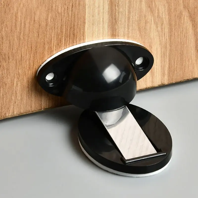 Door Stopper, Door Stop White, Black Plastic Door Catch, Self