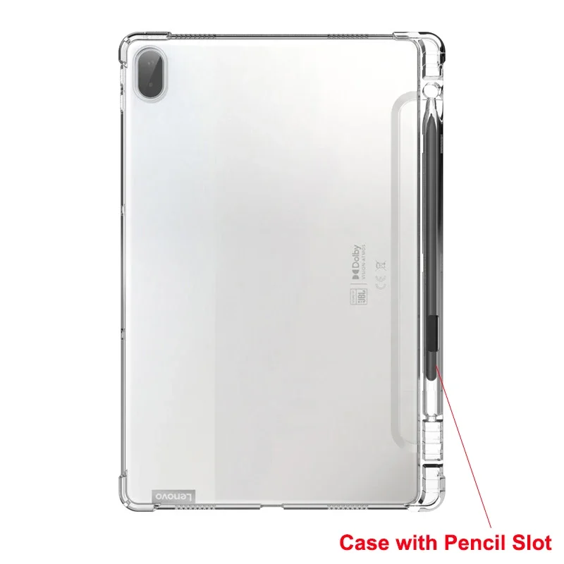 Capa Pencil Solt para Lenovo Legion Y700 Xiaoxin Pad Pro Capa para Tablet Transparente Macio Canto do Air-bag Suporte para Caneta 11.2 11.5 12.6 Plus