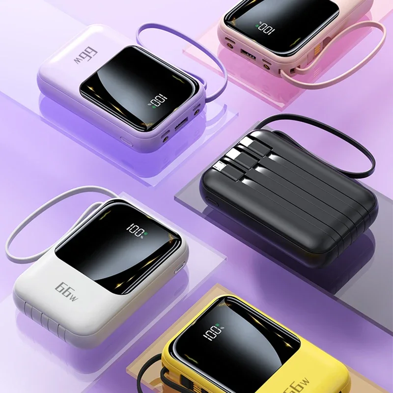 2024 Nuovo Cavo Dati Integrato Da 20000Mah Power Bank Batteria Ricaricabile Di Grande Capacità Per Iphone Xiaomi