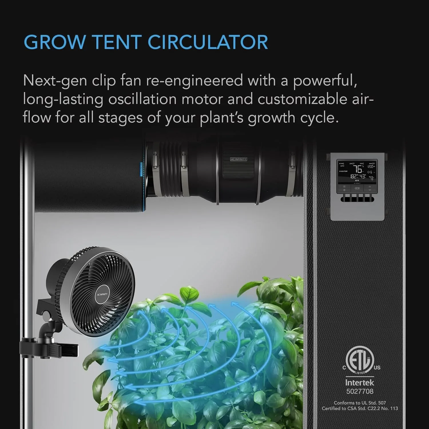 Advance Grow System 4x4, 4-Plant Kit, WiFi-Integrated Grow Tent Kit, Automate Ventilation, Circulation, 2000D Mylar Tent