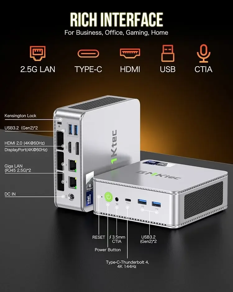 GMKtec K9 Intel Core Ultra 5 125H Mini PC Windows 11 DDR5