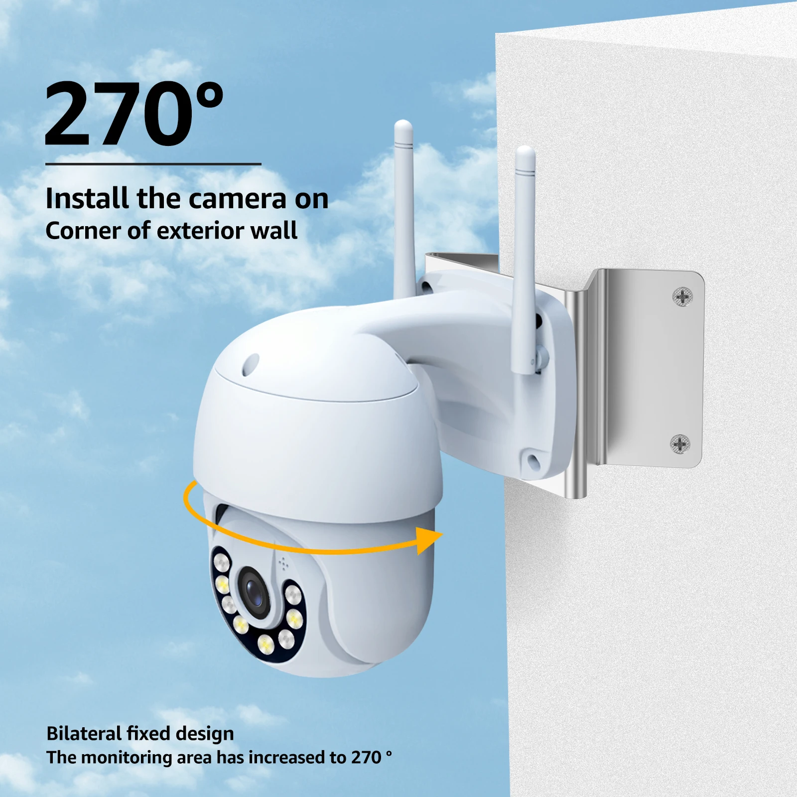 Stainless Steel Rust Resistant Security Camera Corner Mount
