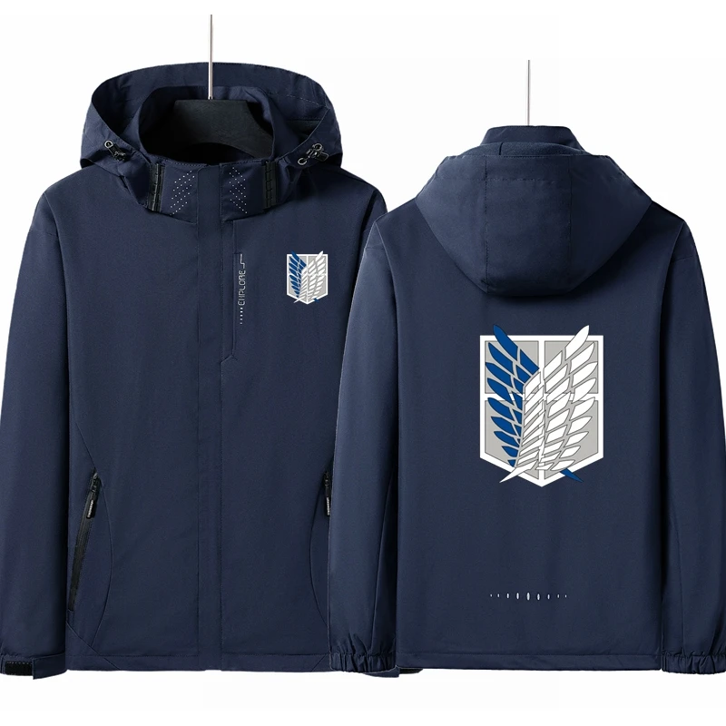 Attack on Titan printing High Quality Spring and autumn Unisex Camping Clothes Hiking Jacket Waterproof Thin Safari Windproof 3