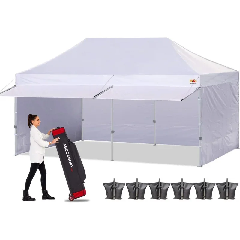 

ABCCANOPYup Canopy Tent with Awning and Sidewalls 10x20 Market -Series, White